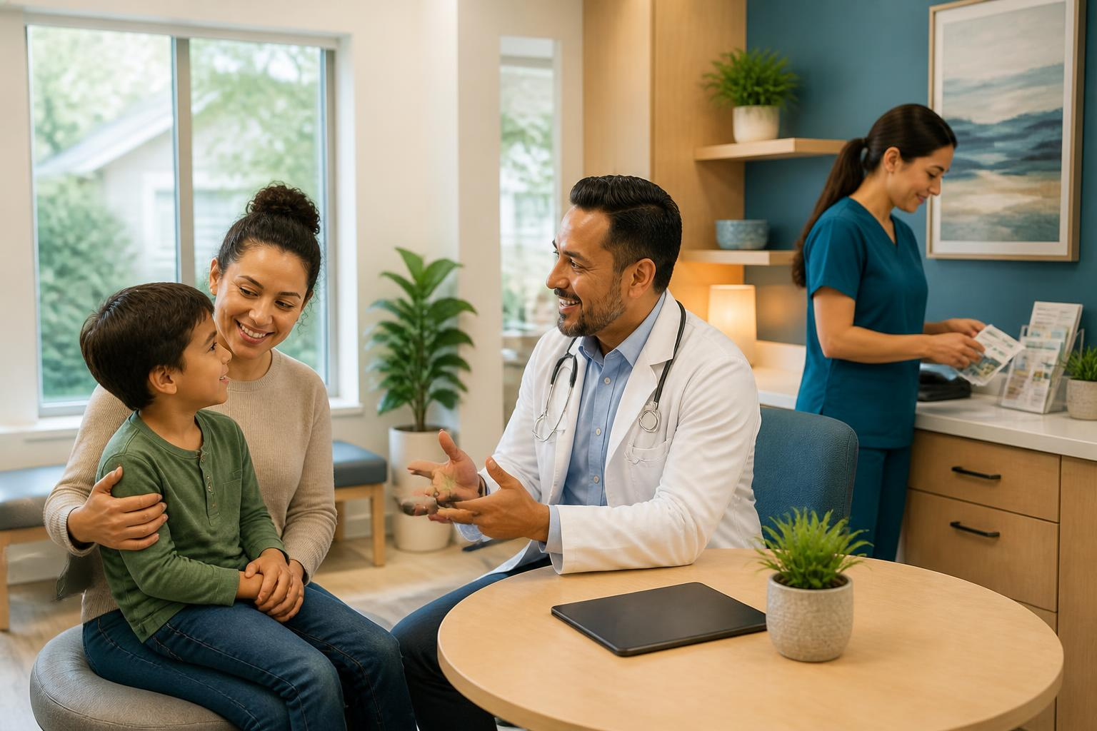 Innercare family physician caring for a child and parent